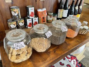 Little vegan market section  at Mana in Naha