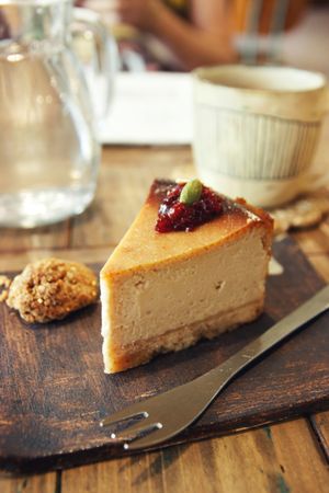 Vegan cheese cake at Mana in Naha