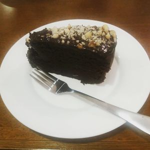 Vegan chocolate cake at Loving Hut - Jardins   in Sao Paulo