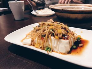 Steamed soft tofu with minced soy & ginger at D'life 蔬食 - Jurong West in West Singapore