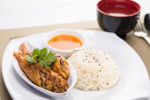 (mock) chicken rice at Nature Cafe in Central Singapore