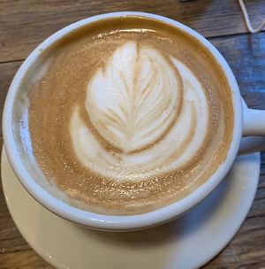 Lavender oatmilk latte #Veganuary at Aqus Cafe in Petaluma