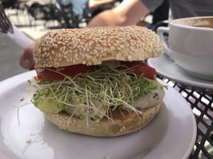 California bagel  at Aqus Cafe in Petaluma