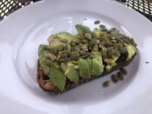 Avocado toast   at Aqus Cafe in Petaluma
