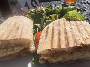 Vegan tempeh sandwich  at Aqus Cafe in Petaluma