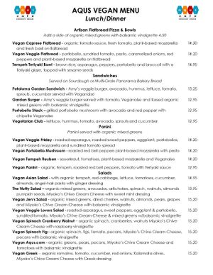 *NEW* ALL-Day Vegan Menu at Aqus Cafe in Petaluma
