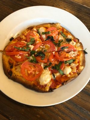 Caprese pizza with Miyoko’s  at Aqus Cafe in Petaluma