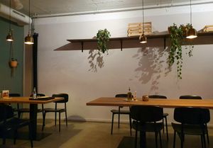 Sitting area at Baba Green in Dusseldorf