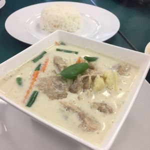 Loved the green curry. Sweet and fragrant but not too spicy at Gifts from Heaven in Auckland