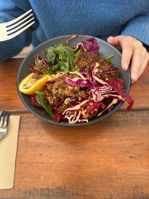 Falafels are yummy 😍 and the coconut chocolate is unique 😋  at HAH Lorne Beach in Lorne
