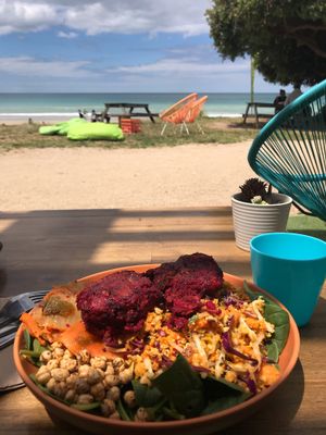 Buddha Bowl Salad with Falafel at HAH Lorne Beach in Lorne