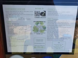 Menu as at 11/12/19 - V denotes vegan at HAH Lorne Beach in Lorne
