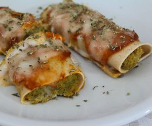 Cannelloni with seitan
 at Albergo Neapolis in Terracina