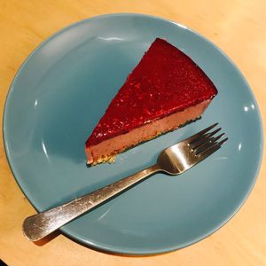 raspberry tofu cheesecake!  at Tlok in Gdynia