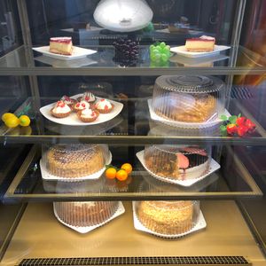 Dessert case at Veggie House in Astana