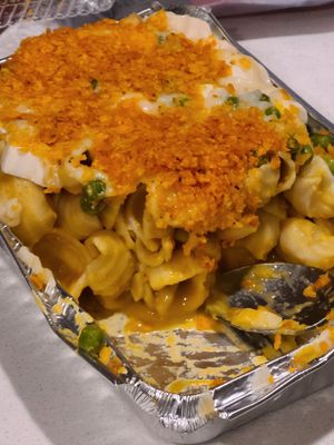 Mac 'n cheese with tofu and vegan dorito crumbles at Grandpa Mac - Coastal Hwy in Rehoboth Beach