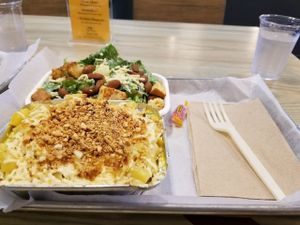 the Vegan Cesar Salad and Vegan ";uncheese"; mac at Grandpa Mac - Coastal Hwy in Rehoboth Beach