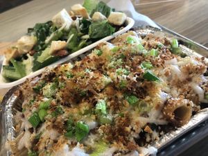 Vegan hearts Caesar salad & Nutty Fireman. at Grandpa Mac - Coastal Hwy in Rehoboth Beach