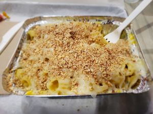 Gluten free pasta with UNcheese and almond topping! at Grandpa Mac - Coastal Hwy in Rehoboth Beach
