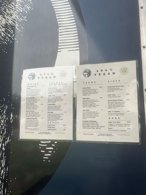 Vegan Menu at Curia on the Drag Food Truck in Gainesville