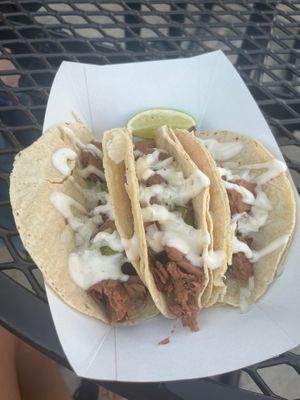 Street Tacos with Jackfruit…not too flavorful. Recommend the Tempeh Reuben instead at Curia on the Drag Food Truck in Gainesville