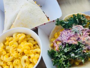 Mac & Jac, Mac & cheese, quesadilla  at Curia on the Drag Food Truck in Gainesville