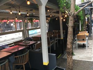 Outdoor dining at Bareburger - Hell's Kitchen in New York City
