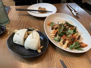Japanese yams and steamed bun. The appetizers were good !  at PLANTA - Yorkville in Toronto