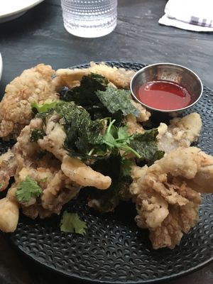 Fried mushrooms at PLANTA - Yorkville in Toronto