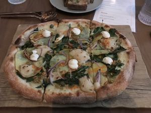 Bianca pizza at PLANTA - Yorkville in Toronto