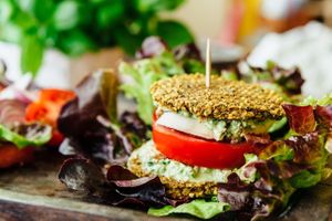 Raw burger at Food of Love in Prague