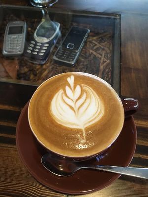 Hot latte at Art Nature Gallery Cafe in Alor Setar