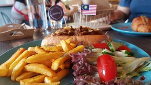 See the burger display!  at Vburg Cafe in Skudai