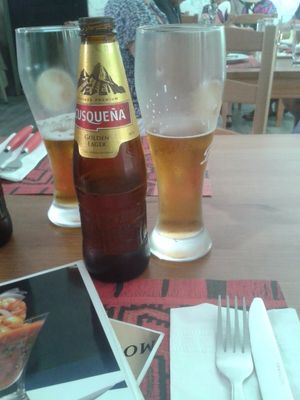 Cusqueña beer, peruvian at El Virrey Kucina Peruana in Panama City