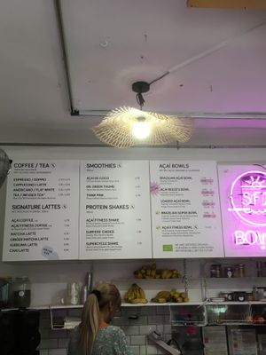 Menu board at Superfood Deli - Mariahilfer in Vienna