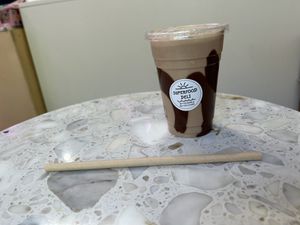 Salty peanut shakee  at Superfood Deli - Mariahilfer in Vienna
