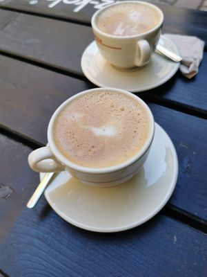 Cappucino at Superfood Deli - Mariahilfer in Vienna