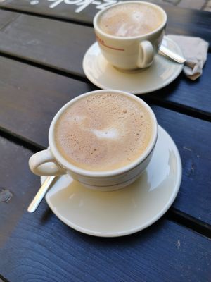 Decaf cappuccino at Superfood Deli - Mariahilfer in Vienna