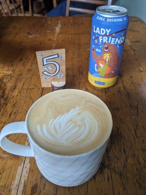 Brown sugar oat latte at The Lost & Found Cafe in Elora