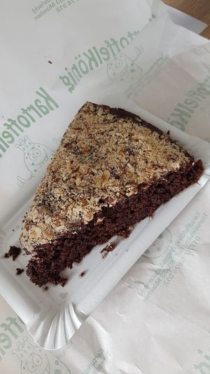 Vegan hazelnut chocolate cake at KartoffelKonig in Munich