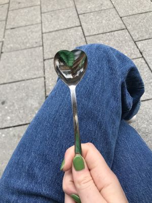 super cute heart shaped spoon!! at KartoffelKonig in Munich