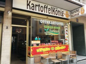 Outside at KartoffelKonig in Munich