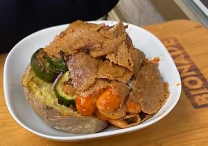 With seitan  at KartoffelKonig in Munich