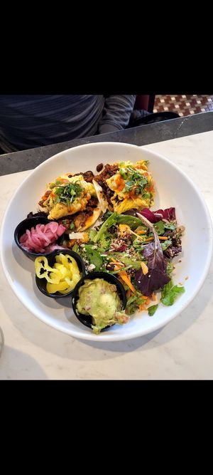 Breakfast Just Egg and Beyond tacos at Silver Diner in Frederick