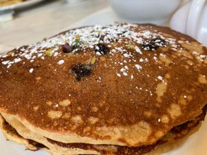 Vegan pancakes at Silver Diner in Frederick