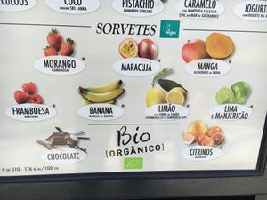 Vegan options  at Amorino - Augusta in Lisbon