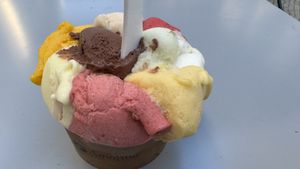 All vegan tastes in one big cupp  at Amorino - Augusta in Lisbon