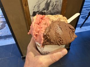 Chocolate, Almond & Strawberry Gelato   at Amorino - Augusta in Lisbon