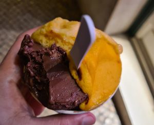 Mango, passion fruit & chocolate ice at Amorino - Garrett in Lisbon