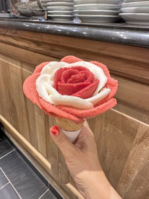 Lemon, strawberry and raspberryy  at Amorino - Plaza Nueva in Sevilla